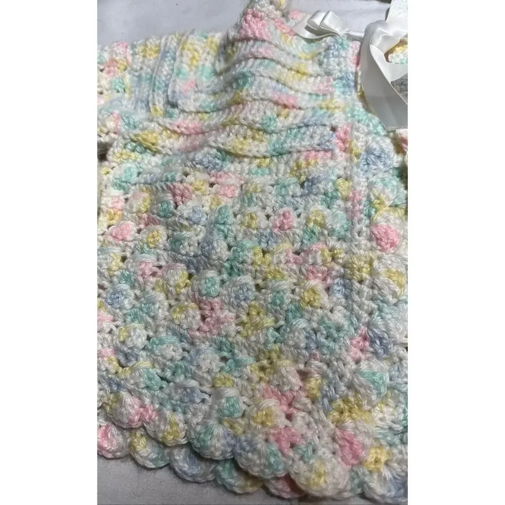 Handmade Crochet Baby Cardigan and Hat Set